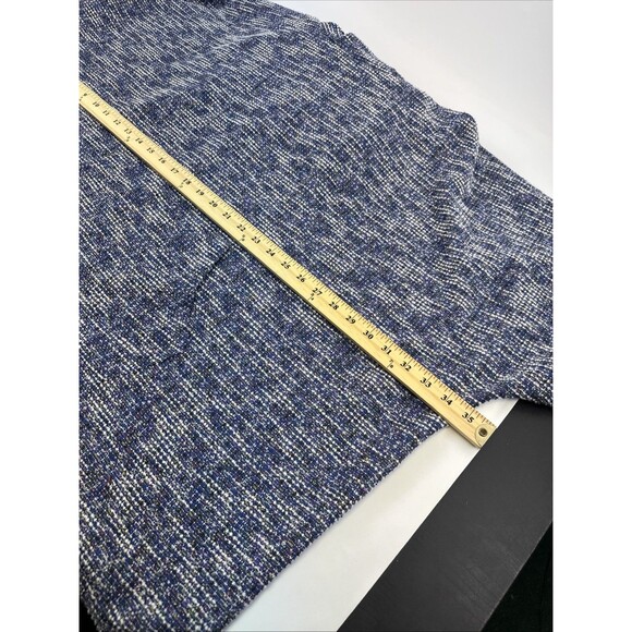 Lane Bryant Poncho Sweater Blue White Cowl Neck Pouch Pocket Pullover Plus 18/20 - Picture 8 of 12